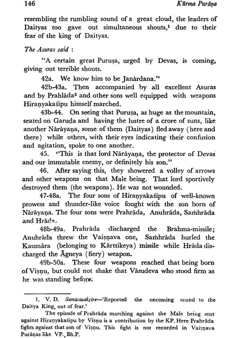 The Kurma Purana Set Of 2 Volumes - Indya