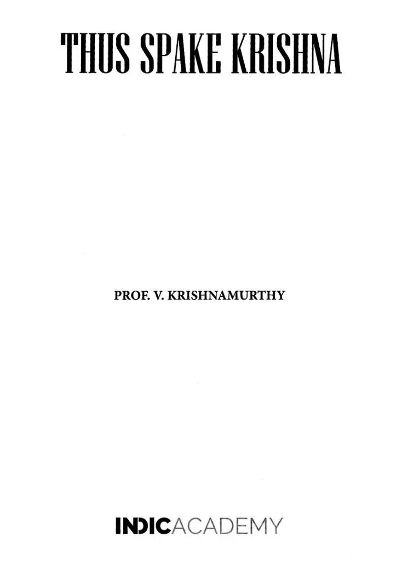 Thus Spake Krishna Sanskrit Text With English Transliteration And Translation - Indya