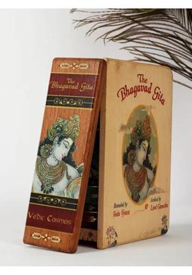 Gift Pack Of The Bhagavad Gita With Multi-Coloured Inner Printed On Acid-Free Paper In With Wooden Box A6 Size Book