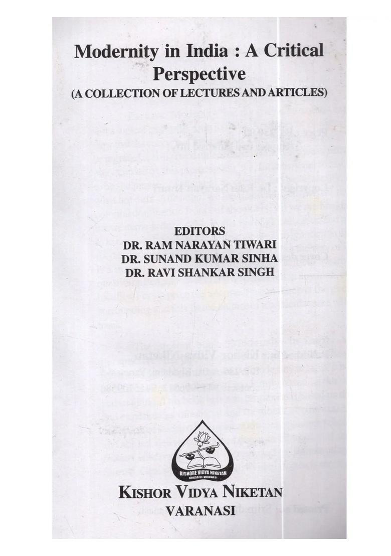 Modernity in India A Critical Perspective Collection of Lectures and Articles - Indya