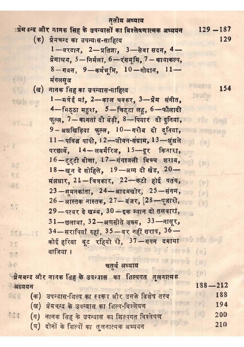 Hindi aur Panjabi Upnyas Sahitya Ki Tulnatmak Anushilan Premchand Nanak Singh Ke Sandharv Mei (An Old and Rare Book) - Indya