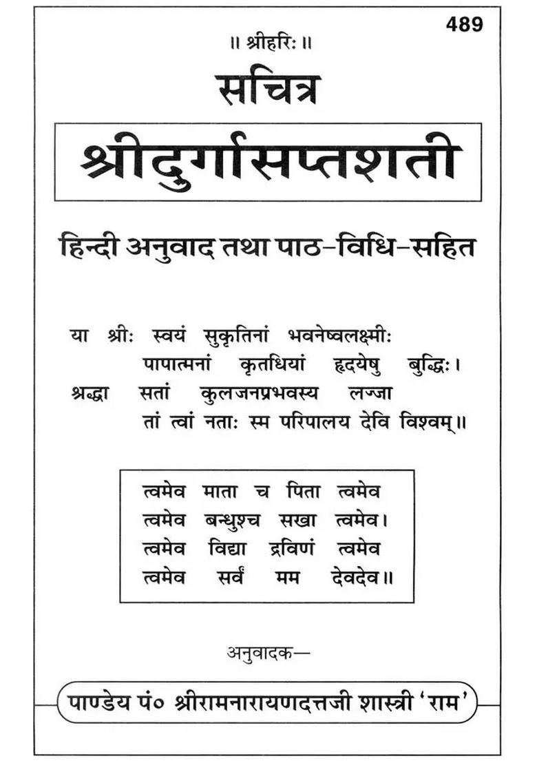 Shri Durga Saptashati Illustrated (With Hindi Translation) - Indya