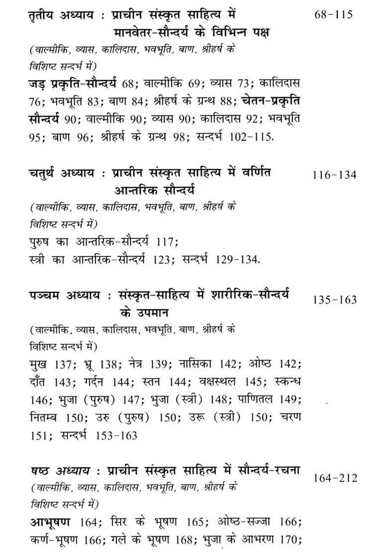 Pracheen Sanskrit Sahitya Mein Saundarya (In Specific Reference to Valmiki, Vyasa, Kalidasa, Bhavabhuti, Bana, Sriharsha) - Indya