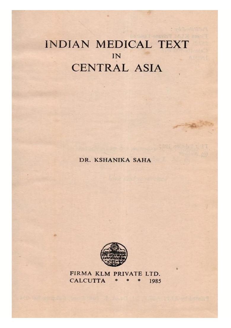 Indian Medical Text in Central Asia (An Old and Rare Book) - Indya