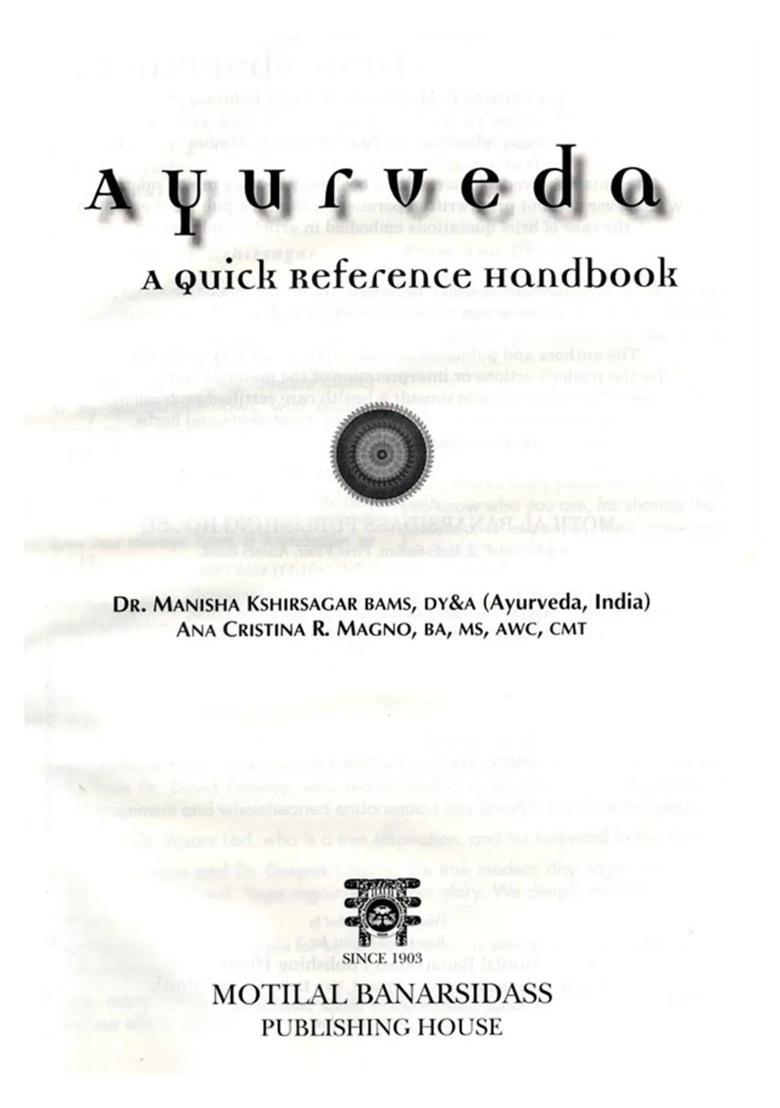 Ayurveda A Quick Reference Handbook - Indya
