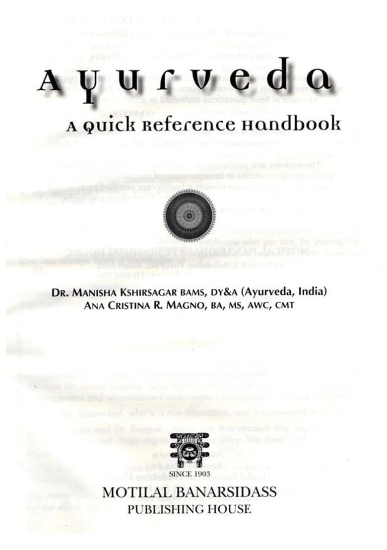 Ayurveda a Quick Reference Handbook - Indya
