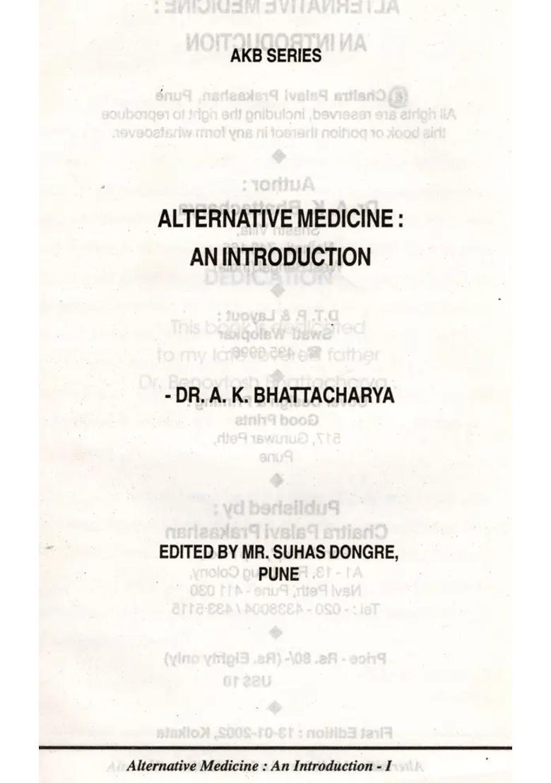Alternative Medicine an Introduction - Indya