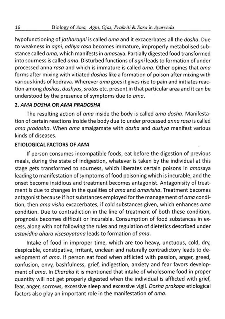 Biology of Ama, Agni, Ojas, Prakriti Sara in Ayurveda for UG and PG Scholars - Indya
