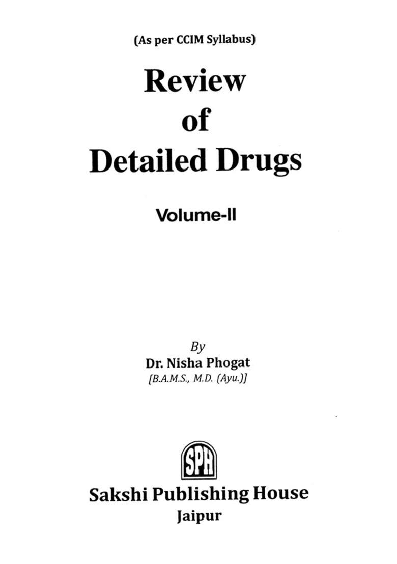 Review of Detailed Drugs- As per CCIM Syllabus (Vol-2) - Indya
