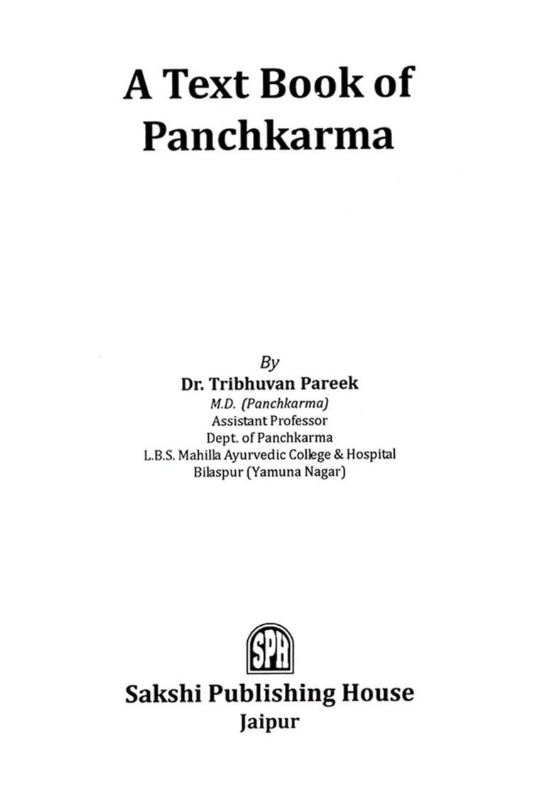 A Text Book of Panchkarma - Indya