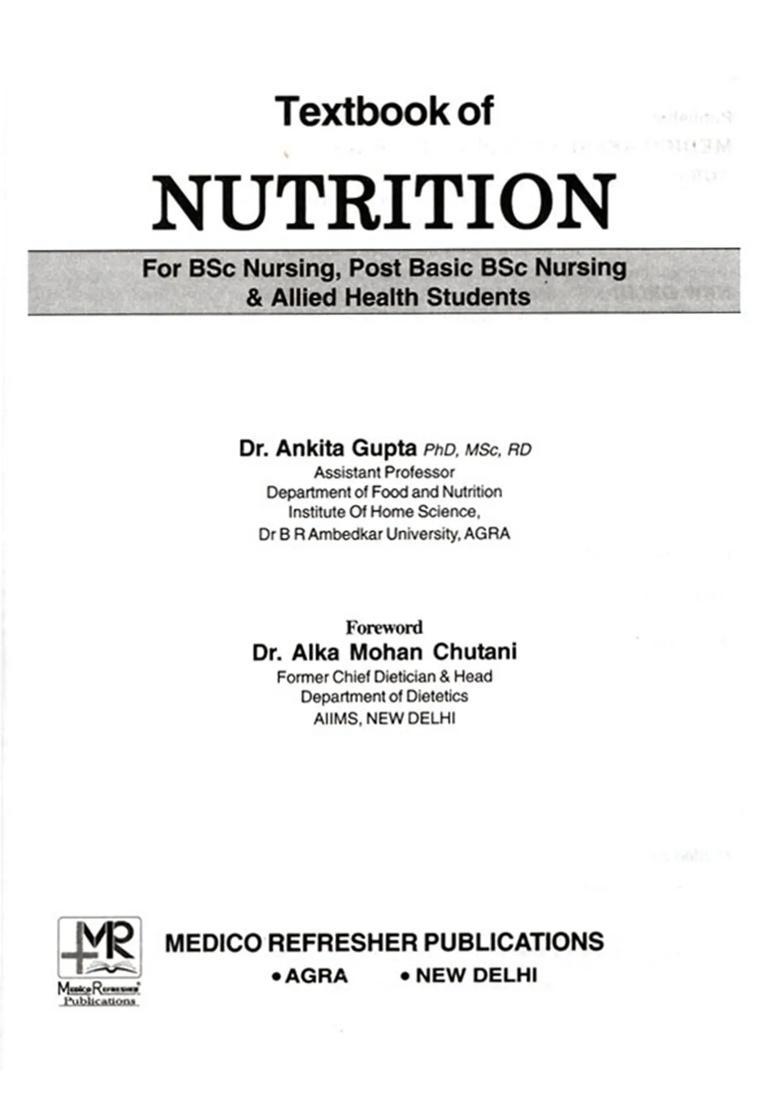 Textbook of Nutrition (For BSc Nursing, Post Basic Nursing Allied Health Students) - Indya