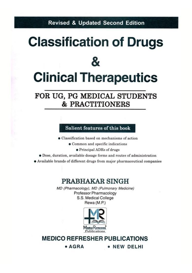 Classification of Drugs and Clinical Therapeutics (For UG, PG Medical Students Practitioners) - Indya