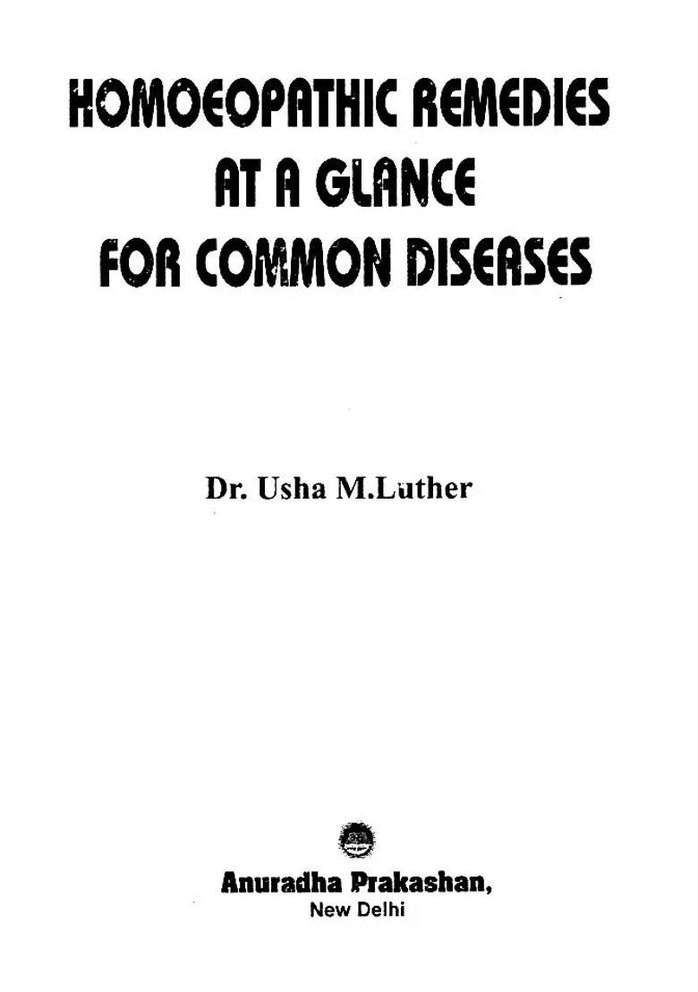 Homoeopathic Remedies at a Glance for Common Diseases - Indya