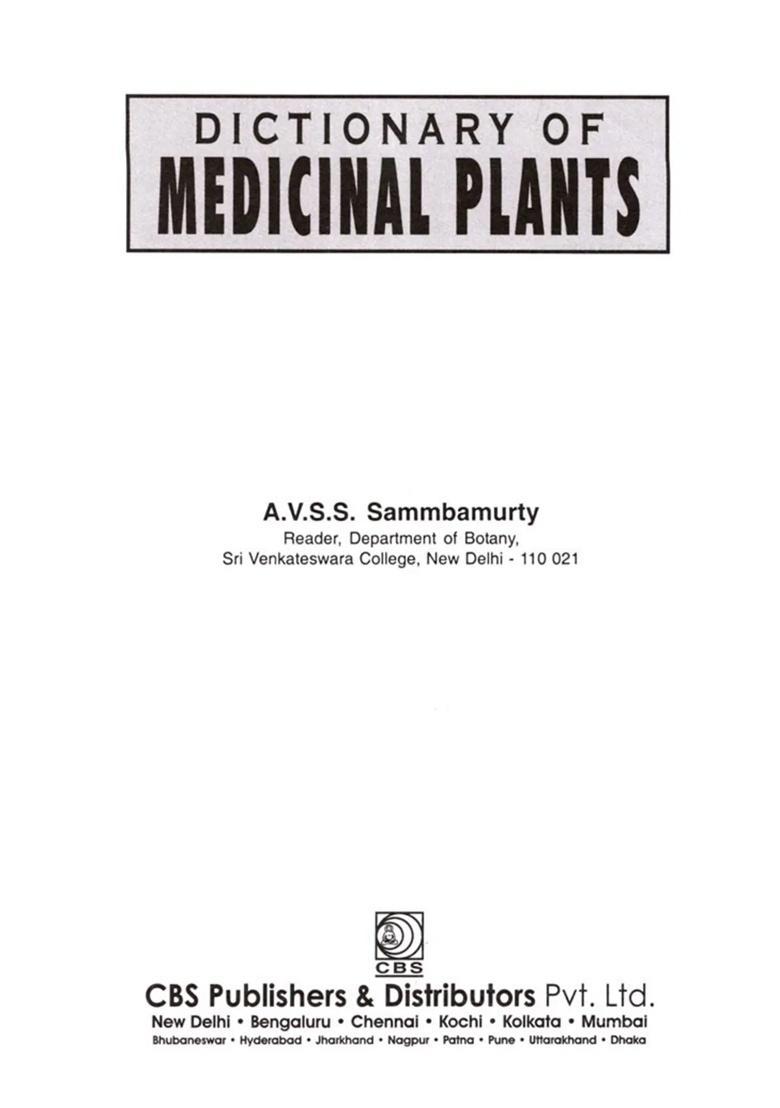 Dictionary of Medicinal Plants - Indya
