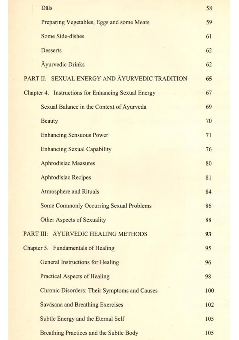 Ayurveda for Inner Harmony Nutrition, Sexual Energy and Healing (An Old Rare Book) - Indya