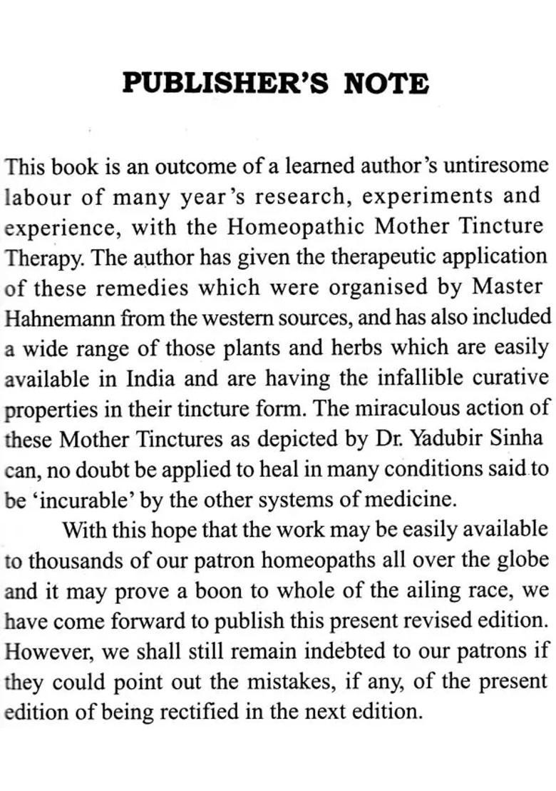 Miracles of Mother Tinctures with Therapeutic Hints and Treatment Diseases - Indya