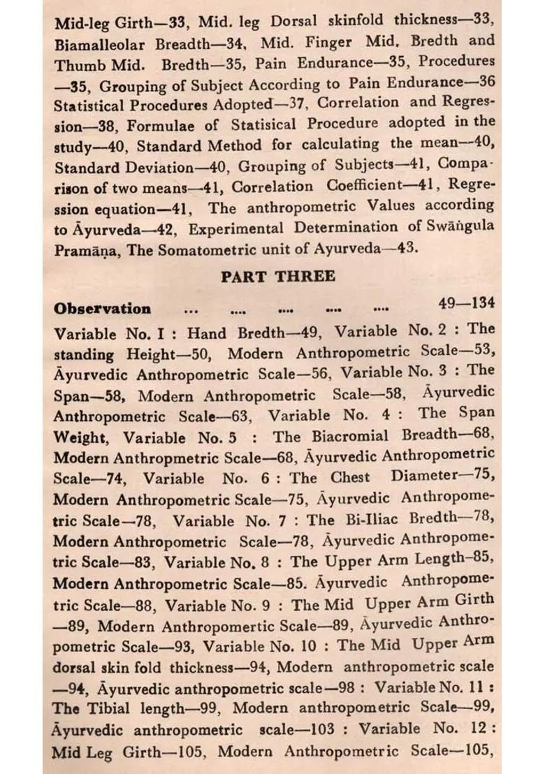 Anthropometric Concept of Ayurveda with Special Reference to Pain Endurance (An Old and Rare Book) - Indya