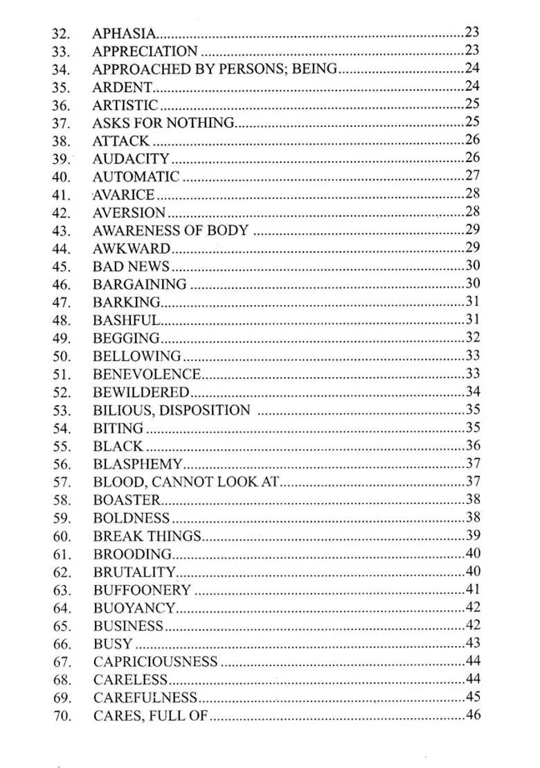 Reverse Repertory of the Mind Words to Mental Rubrics Practical and Easy Way Select 409 - Indya