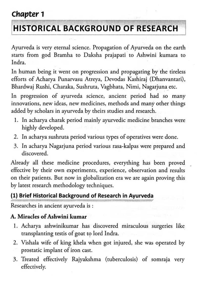 Research Methodology Medical Statistics - Text Book for BAMS- 4th Prof - Indya