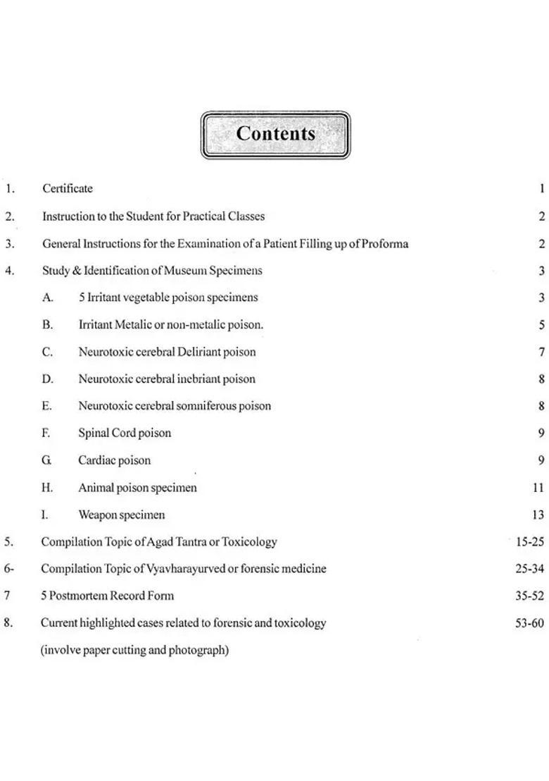 Practical Hand Book of Agad Tantra Evam Vyavahar Ayurveda - Indya