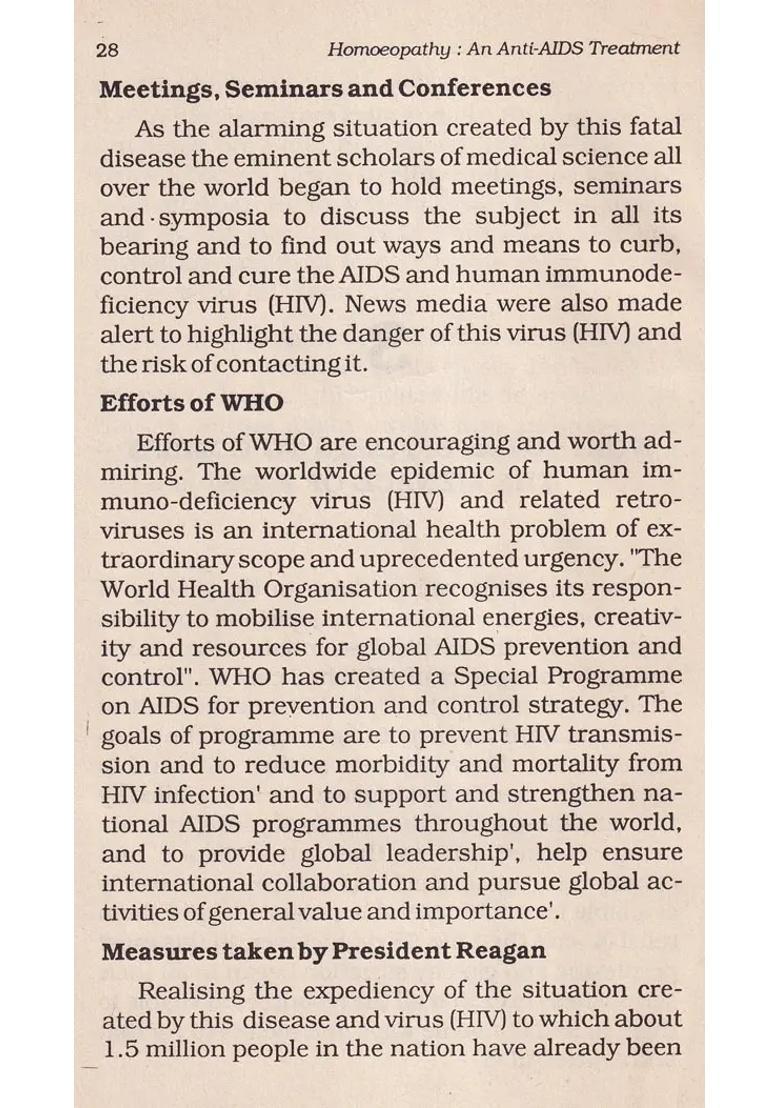 Homoeopathy An Anti-Aids Treatment (An Old and Rare Book) - Indya