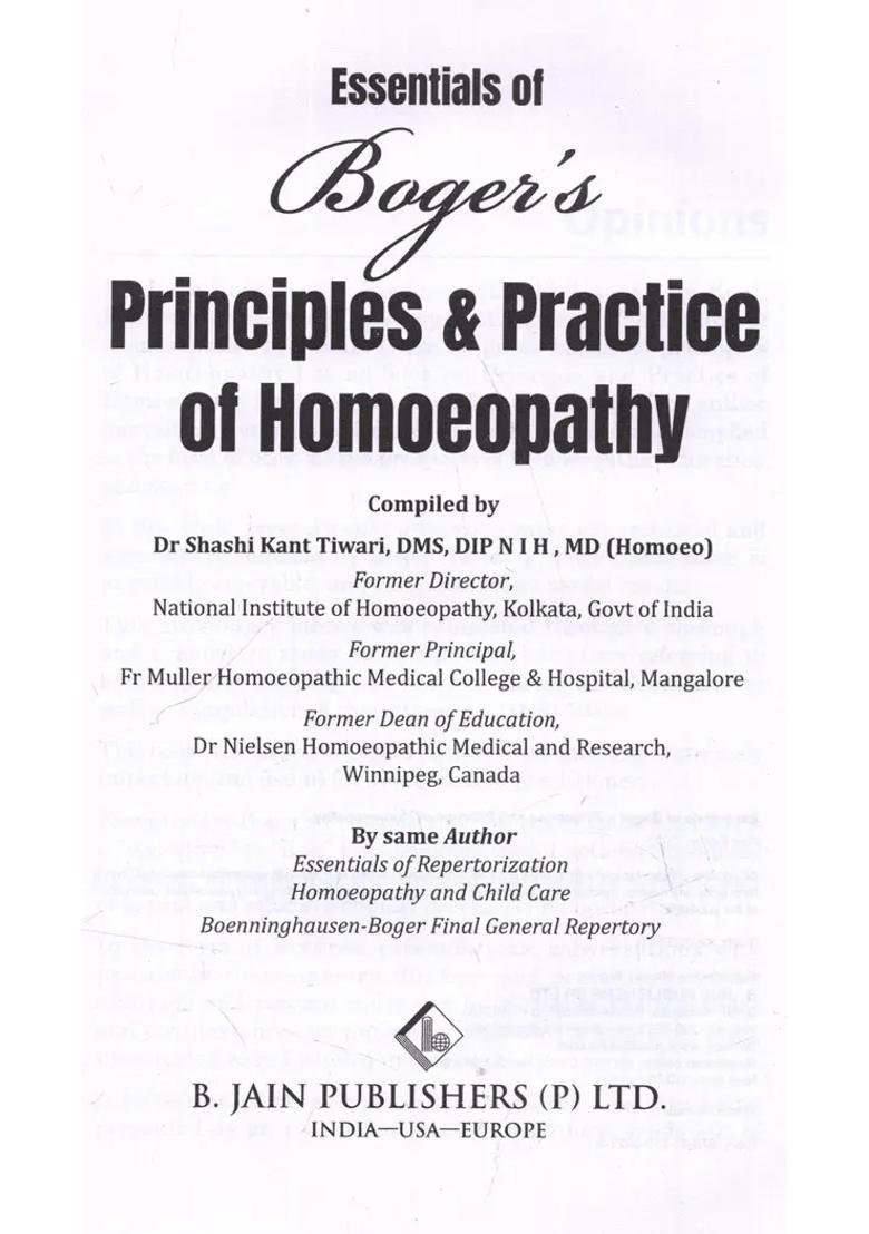 Essentials of Bogers Principles Practice Homeopathy - Indya