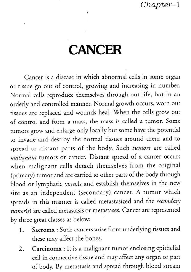 Cancer - Symptoms, Causes, Diagnosis, Surgery, Diet, Homeopathic Treatment (An Illustrated Guide to the of Cancer) - Indya