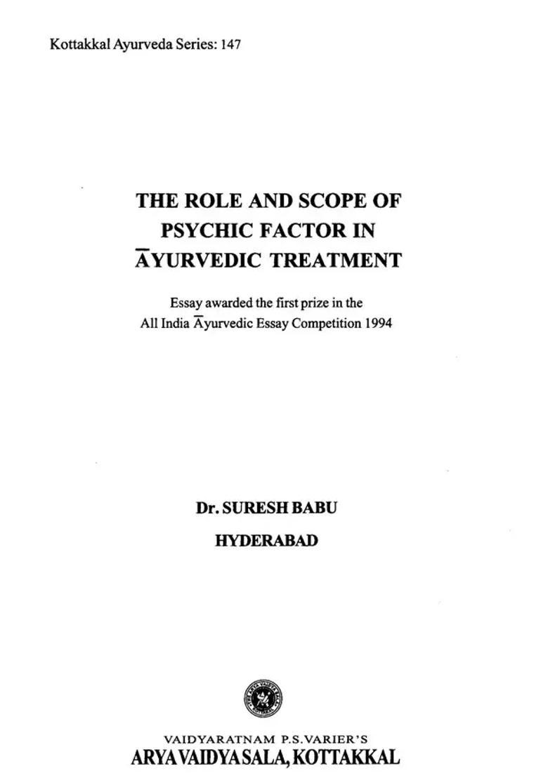 The Role and Scope of Psychic Factor in Ayurvedic Treatment - Indya