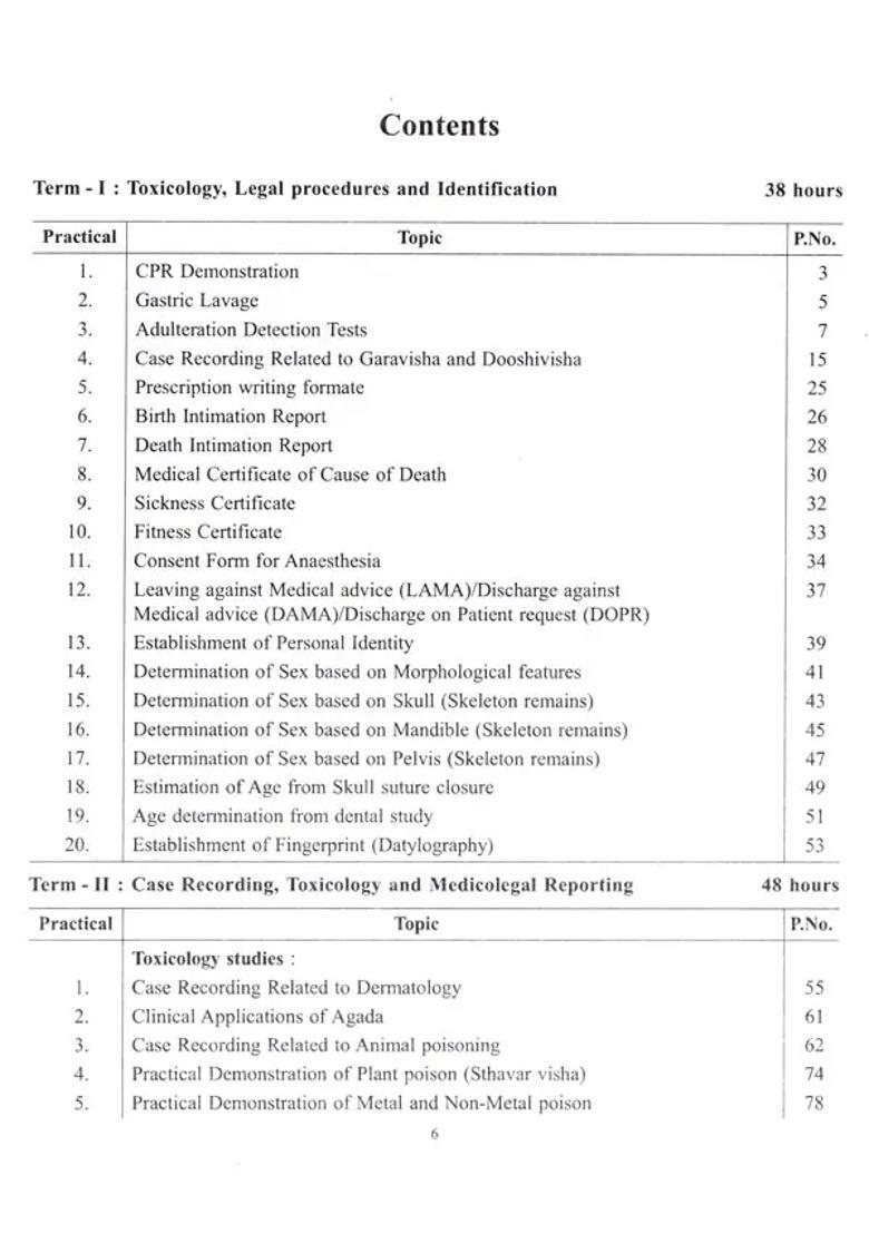 Practical, Clinical Cases and Medicolegal Reporting Record Book of Agada Tantra (Subject code AyUG-AT According to New NCISM Syllabus 2023) - Indya