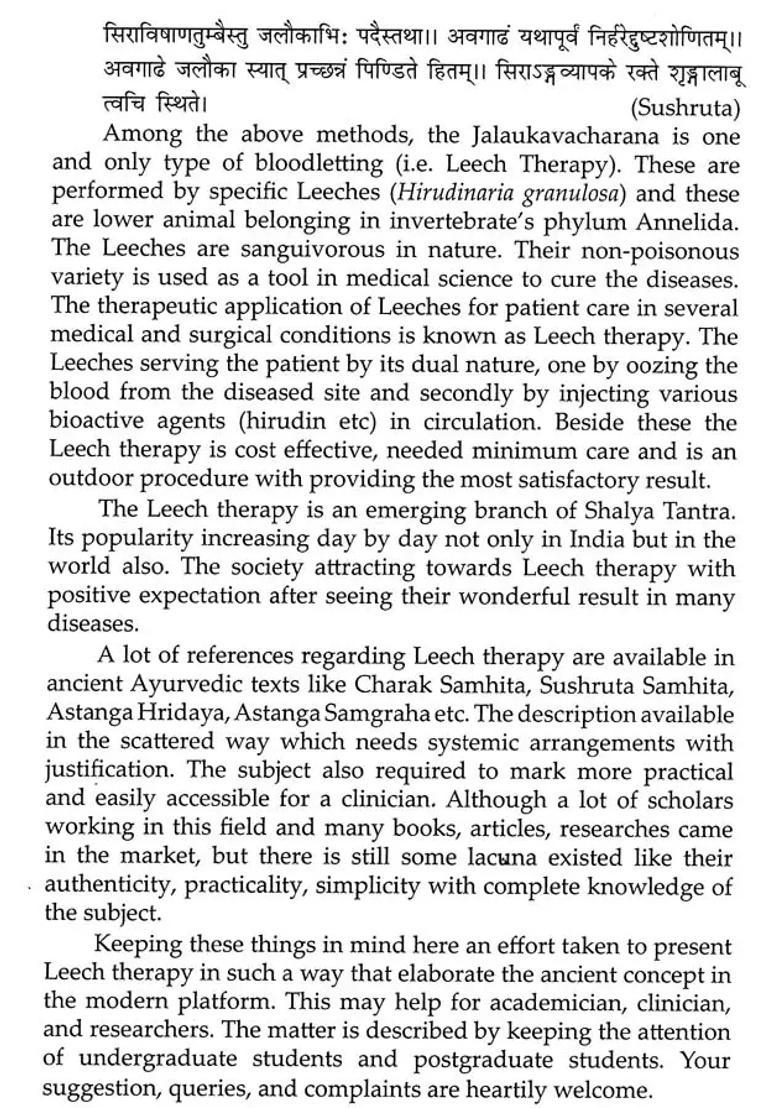 Application Of Leech Therapy In Clinical Practice - Indya