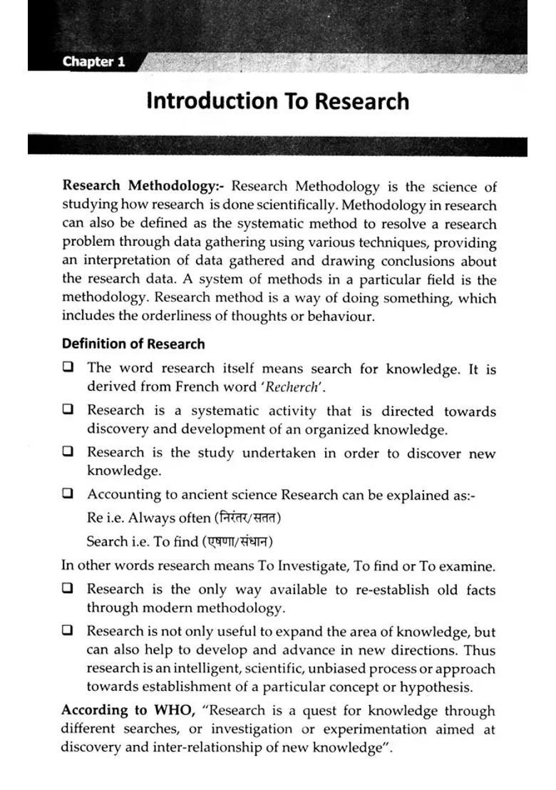 Fundamentals of Research Methodology For Scholars Ayurveda - Indya