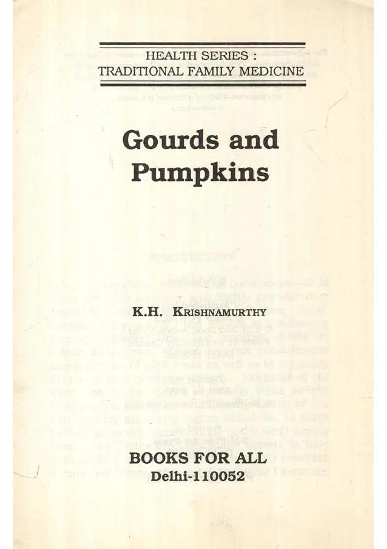 Gourds and Pumpkins- Traditional Family Medicine (Health Series) - Indya