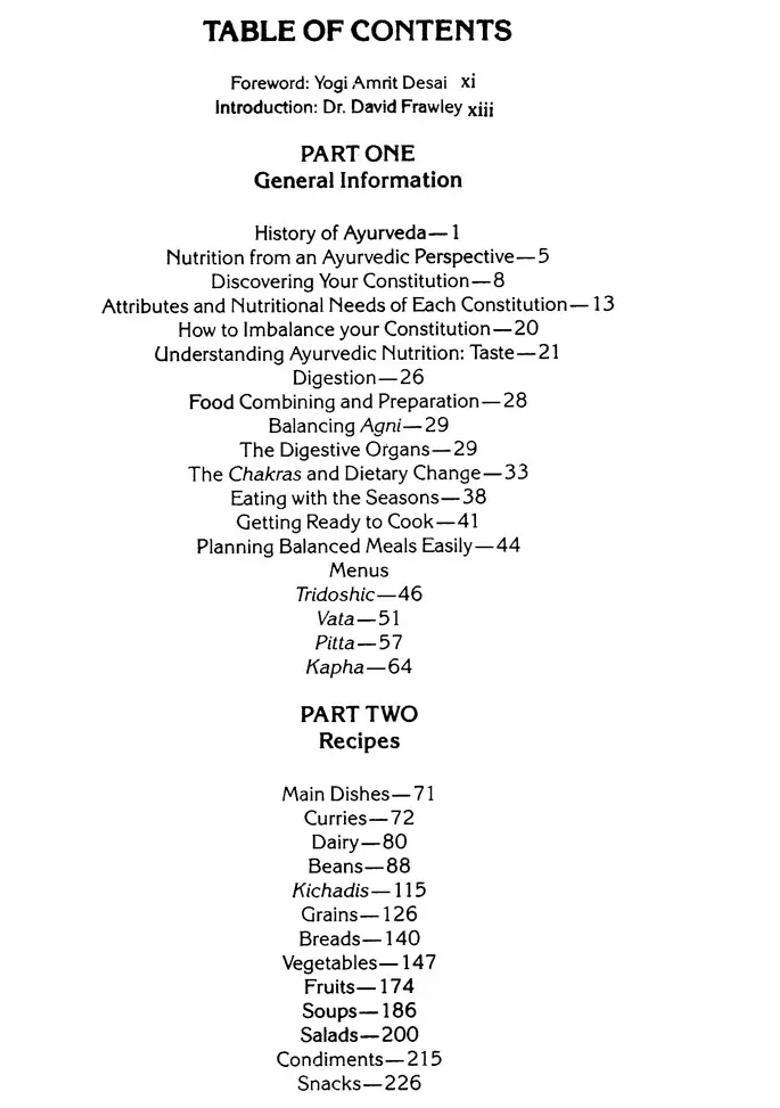 The Ayurvedic Cookbook (A Personalized Guide to Good Nutrition and Health) - Indya