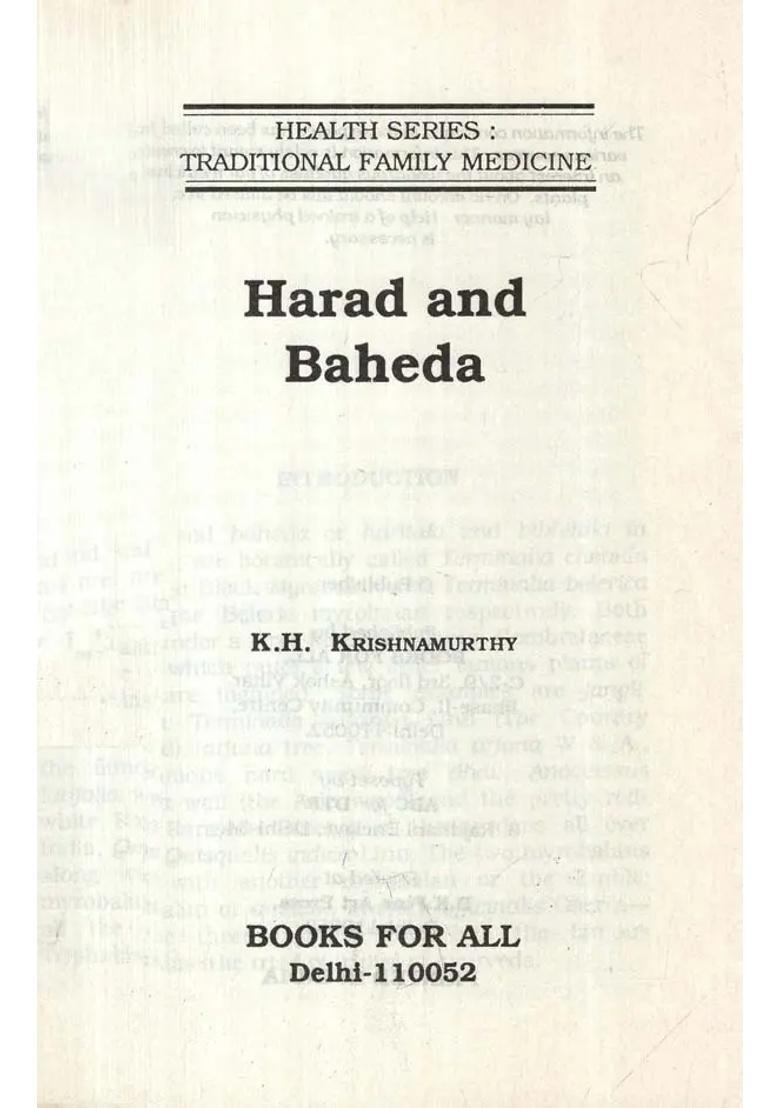 Harad and Baheda- Traditional Family Medicine (Health Series) - Indya