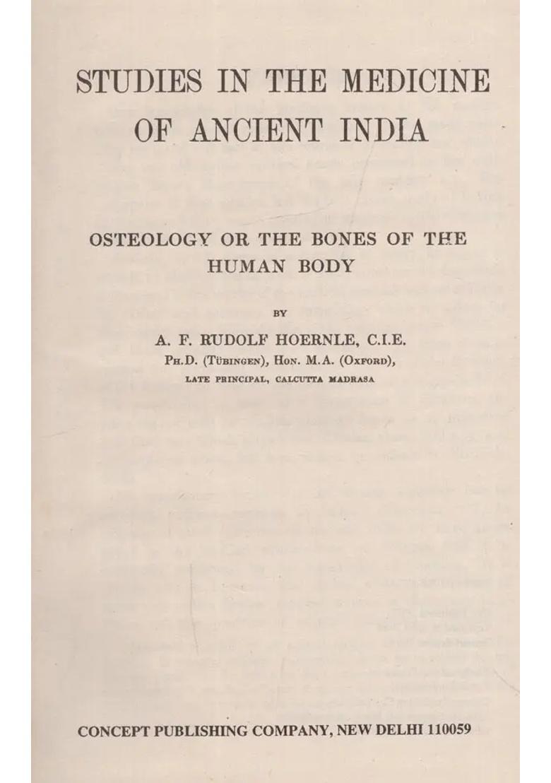 Studies in the Medicine of Ancient India Osteology or Bones Human Body - Indya