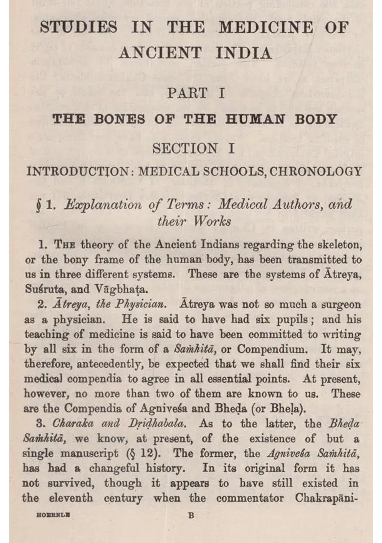 Studies in the Medicine of Ancient India Osteology or Bones Human Body - Indya
