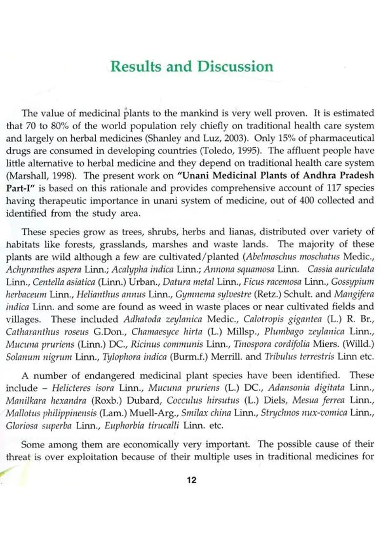 Unani Medicinal Plants of Andhra Pradesh (Part I) - Indya