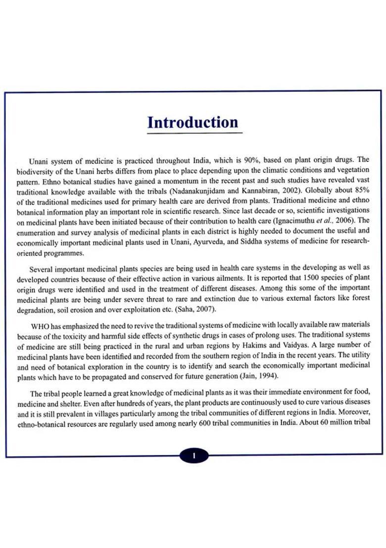 Unani Medicinal Plants of Dindigul District Tamil Nadu - Indya