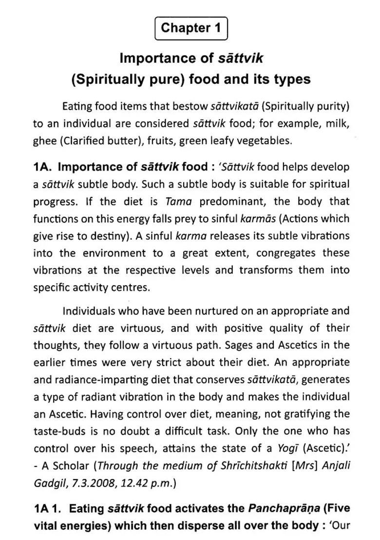 Importance of a Sattvik Diet (Vol-I) - Indya