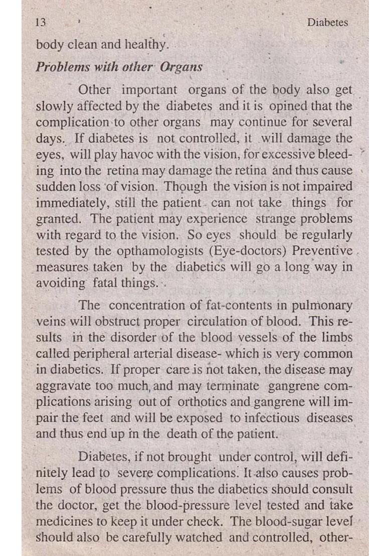 Diabetes (Sugar Complaint) - Indya