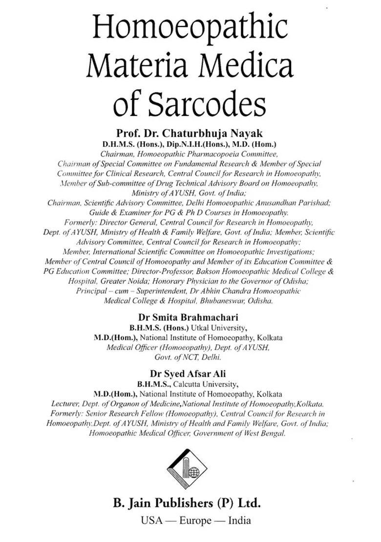 Homoeopathic Materia Medica of Sarcodes - Indya
