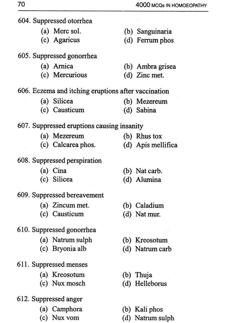4000 MCQs in Homoeopathy (For UPSC, PSC MD Entrance Examinations) - Indya