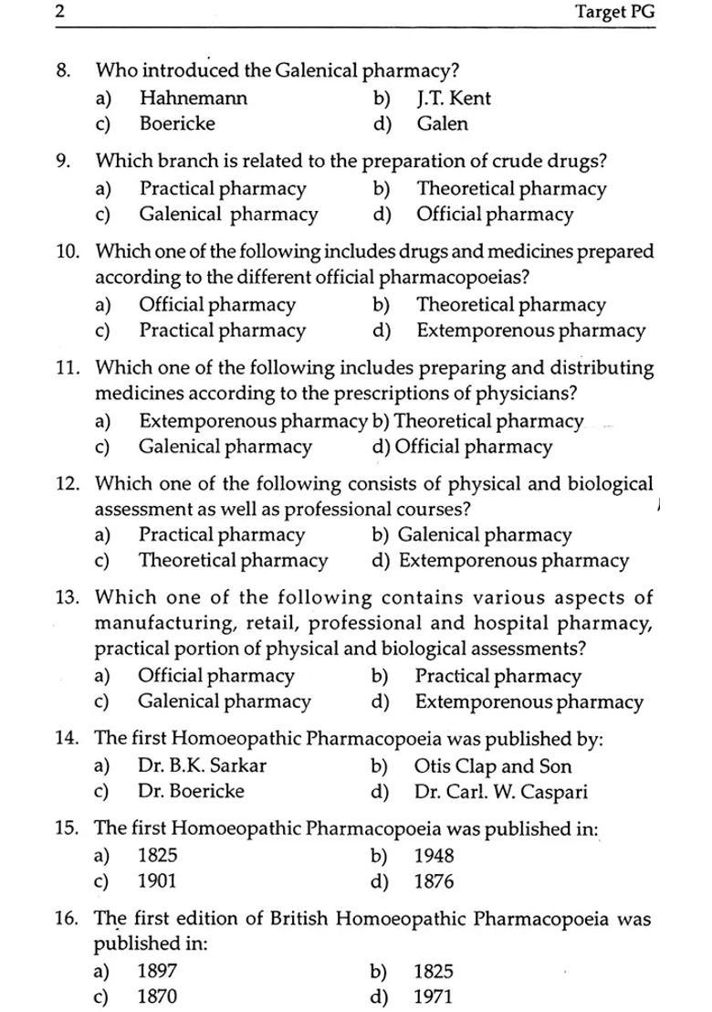 Target PG (Essential MCQs of All Homoeopathic Subjects) - Indya