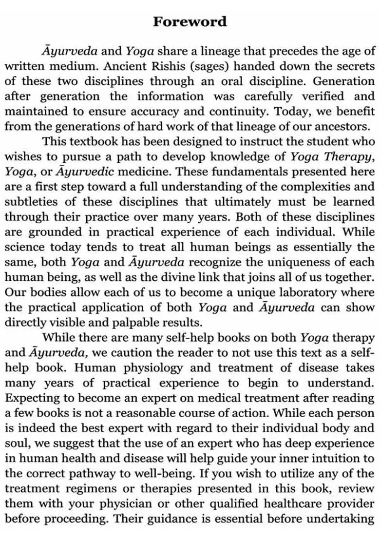 Fundamentals of Ayurveda Yoga Therapy - Indya