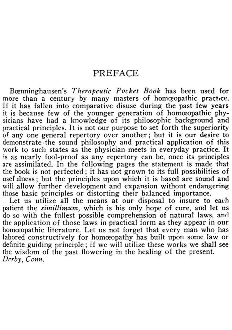 The Principles and Practicability of Boenninghausens Therapeutic Pocket Book for Homoeopathic Physicians to Use at Beside Study Materia Medica - Indya
