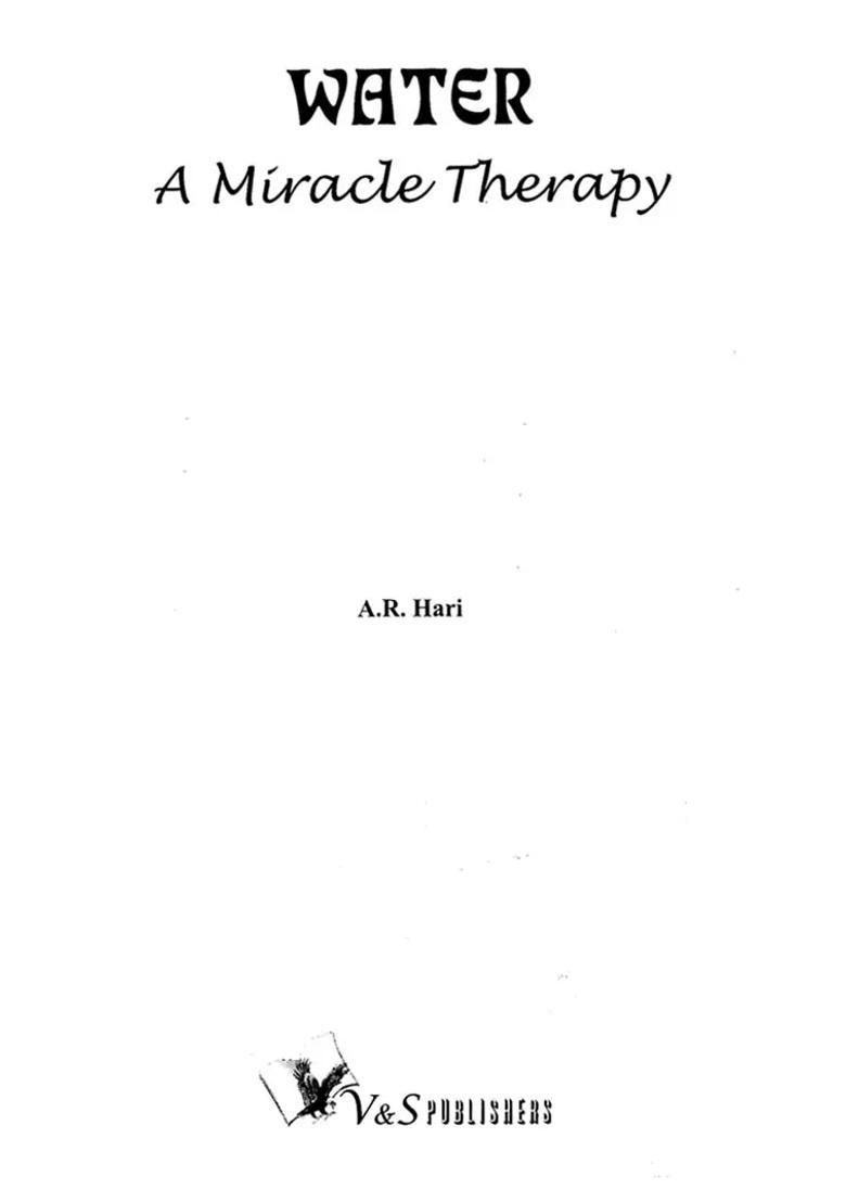 Water A Miracle Therapy - Indya