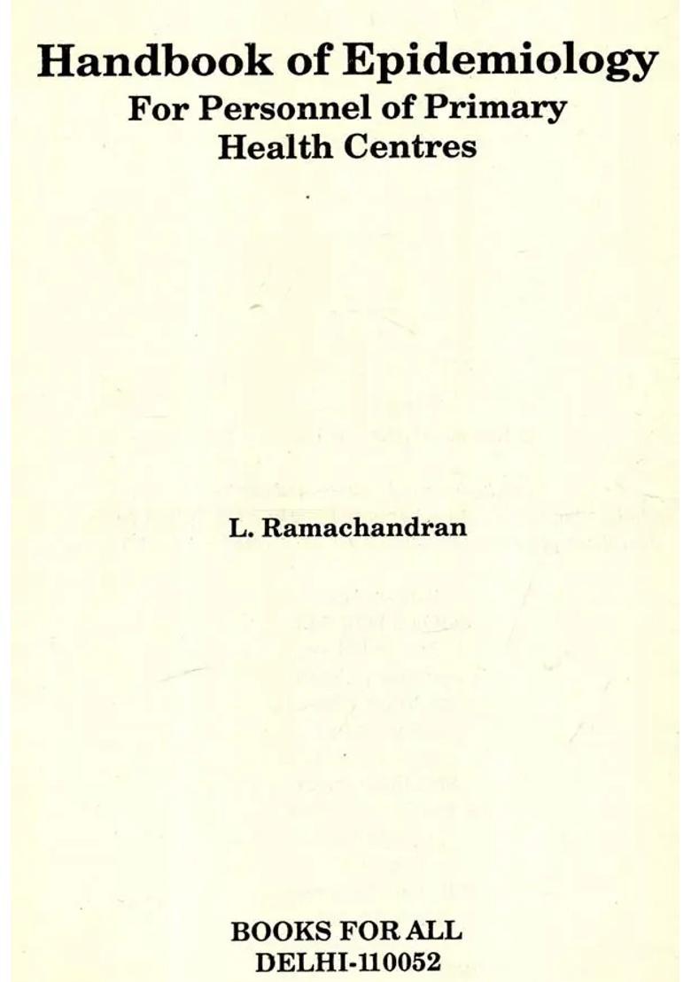 Handbook of Epidemiology For Personnel Primary Health Centres - Indya