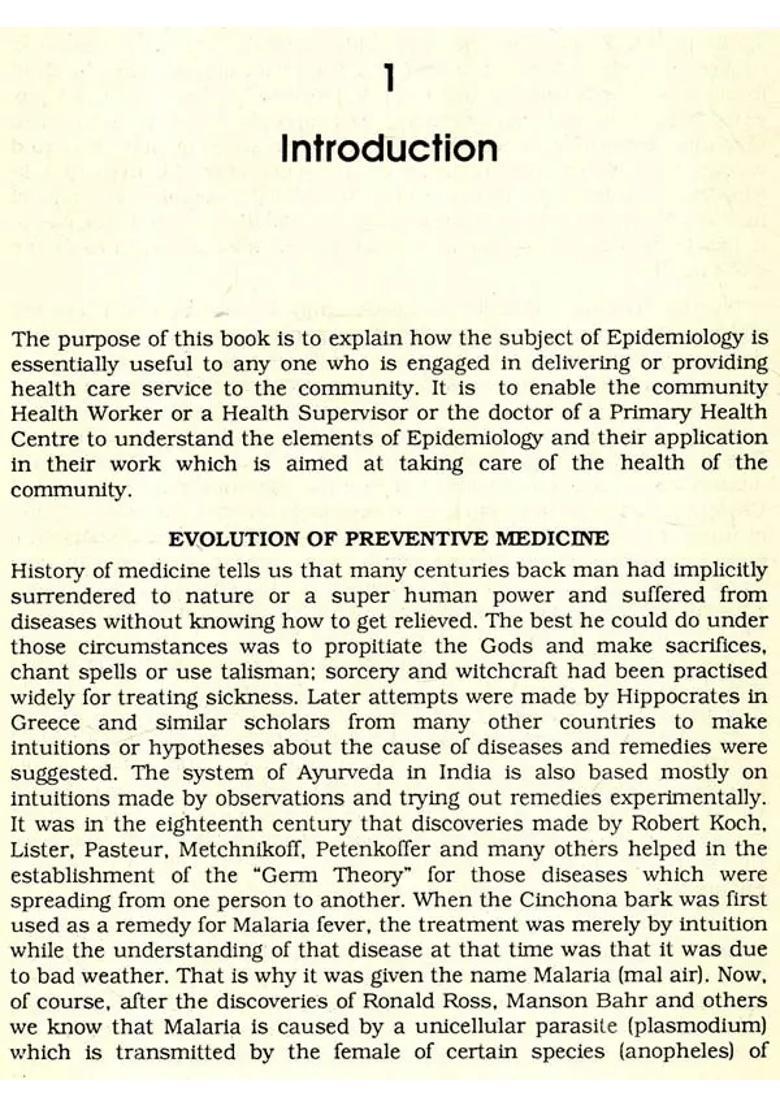 Handbook of Epidemiology For Personnel Primary Health Centres - Indya