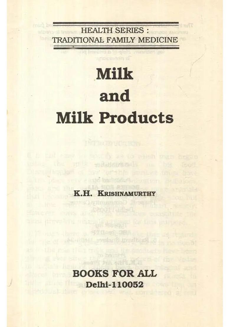 Milk and Products- Traditional Family Medicine (Health Series) - Indya