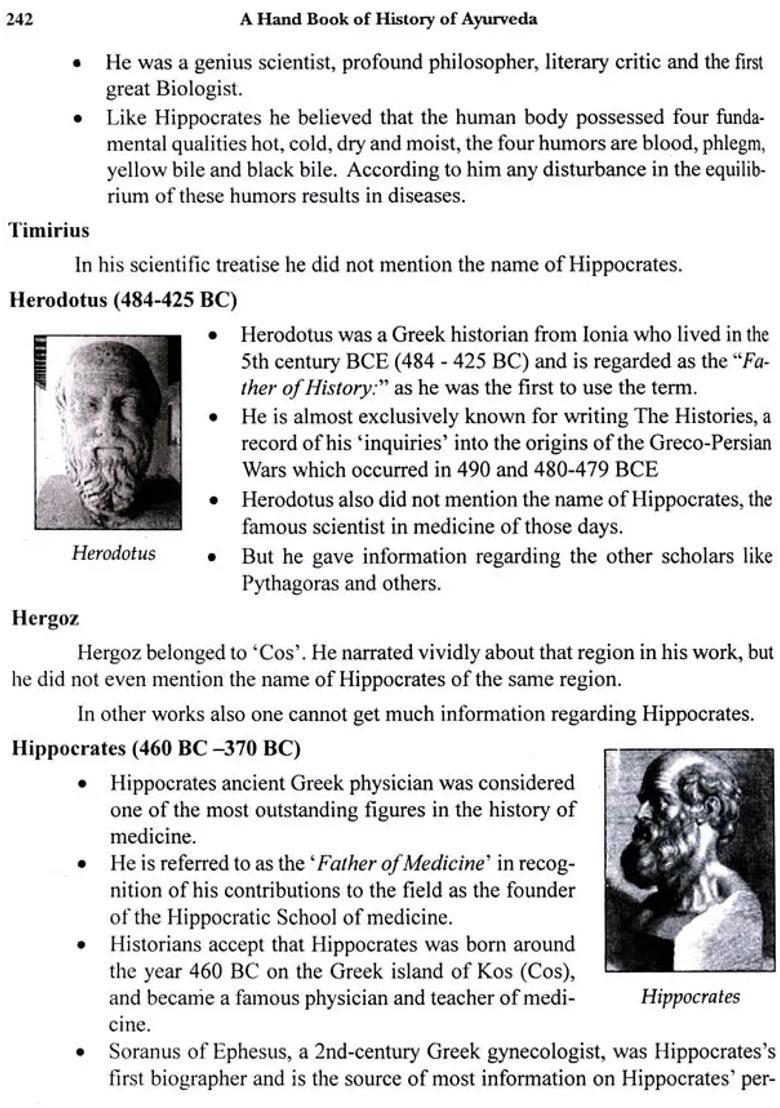 A Hand Book of History Ayurveda - Indya